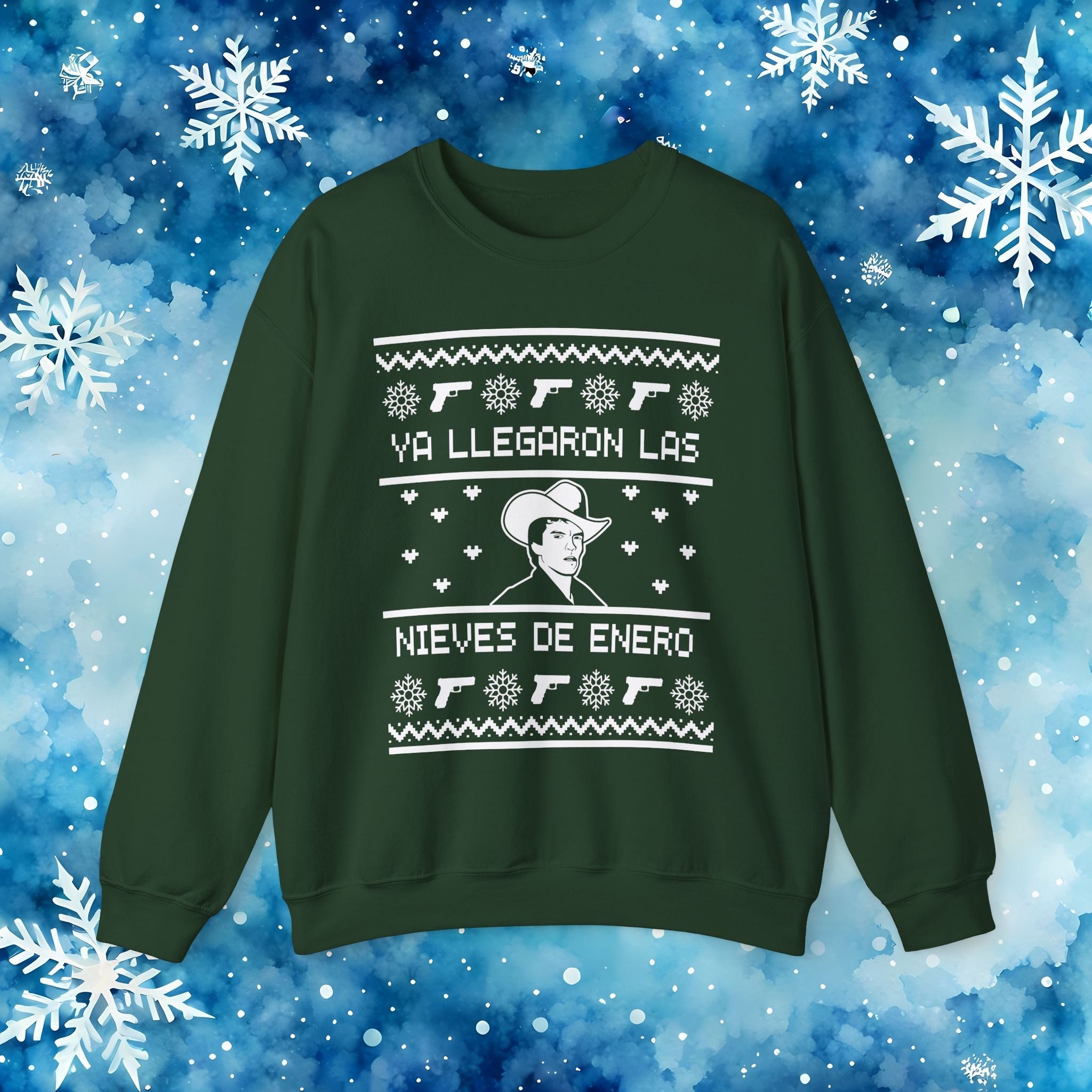 Ya Llegaron Las Nieves de Enero Ugly Christmas Sweater - Stonk Shark Co.