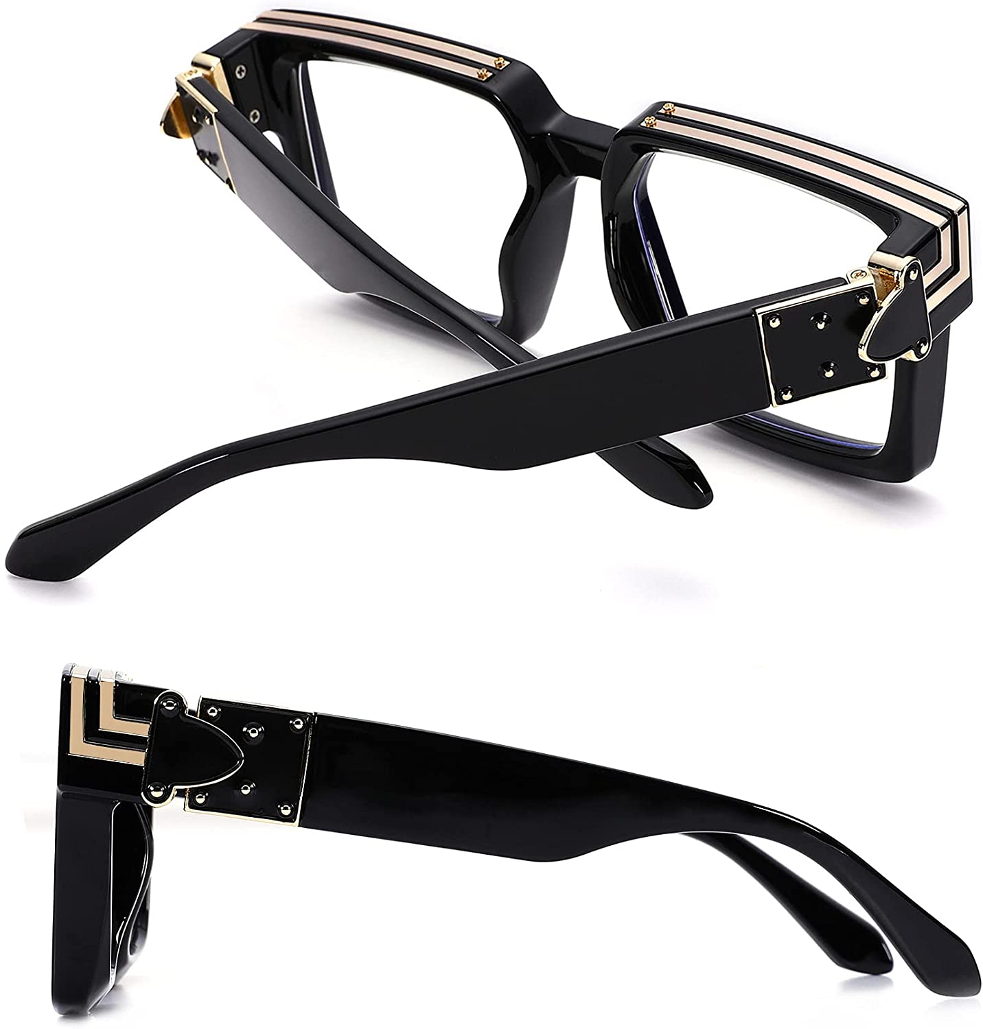 Retro Square Trillionaire Thick Frame Fashion Sunglasses