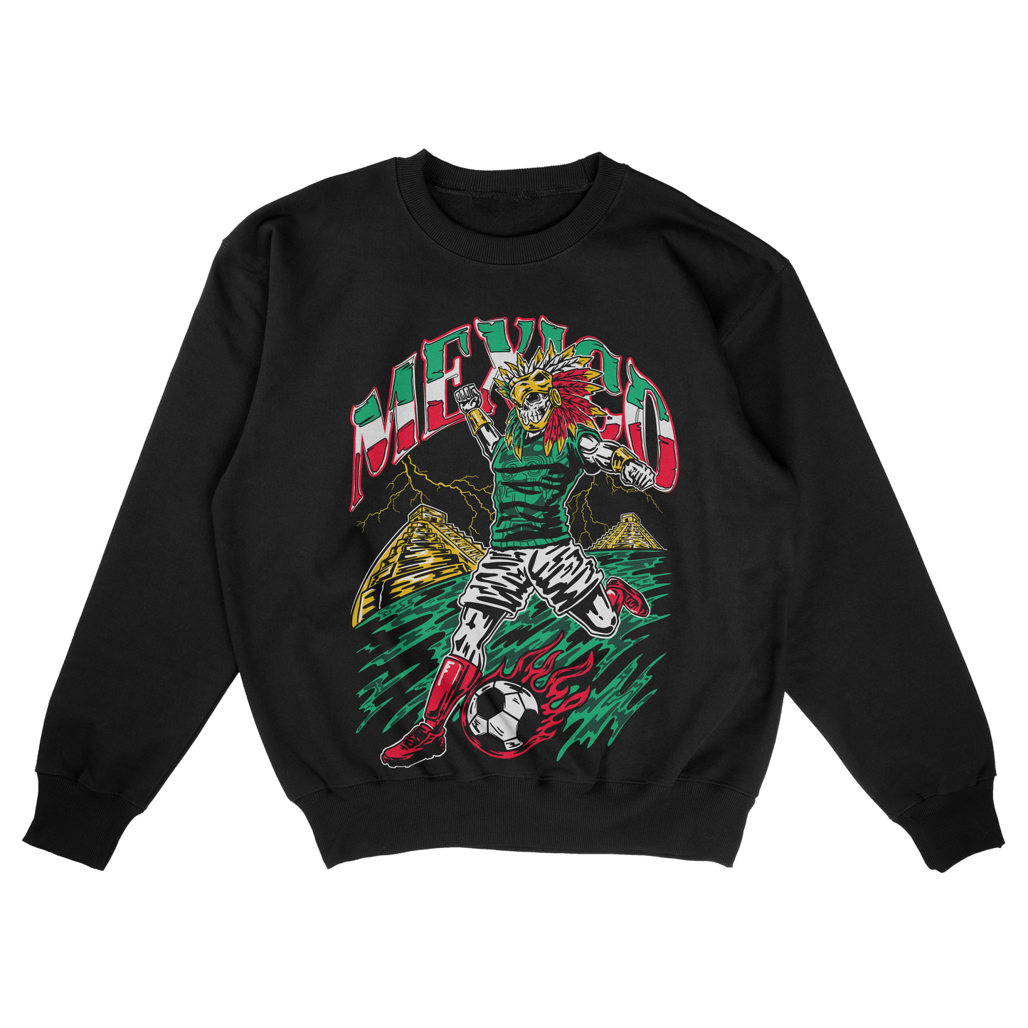 Mexico "Si Se Puede" Aztec Baller,  Soccer Hoodie / Crew