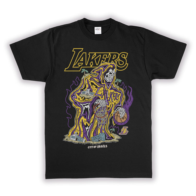 StonkSharkCo La x WL - City of Angels Warren Lotas x Los Angeles Lakers T Shirt Medium / Black 6.0z