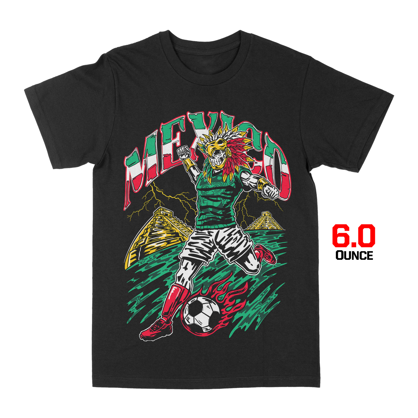 Mexico Soccer Aztec Skeleton Warrior T-Shirt – Warren Lotas