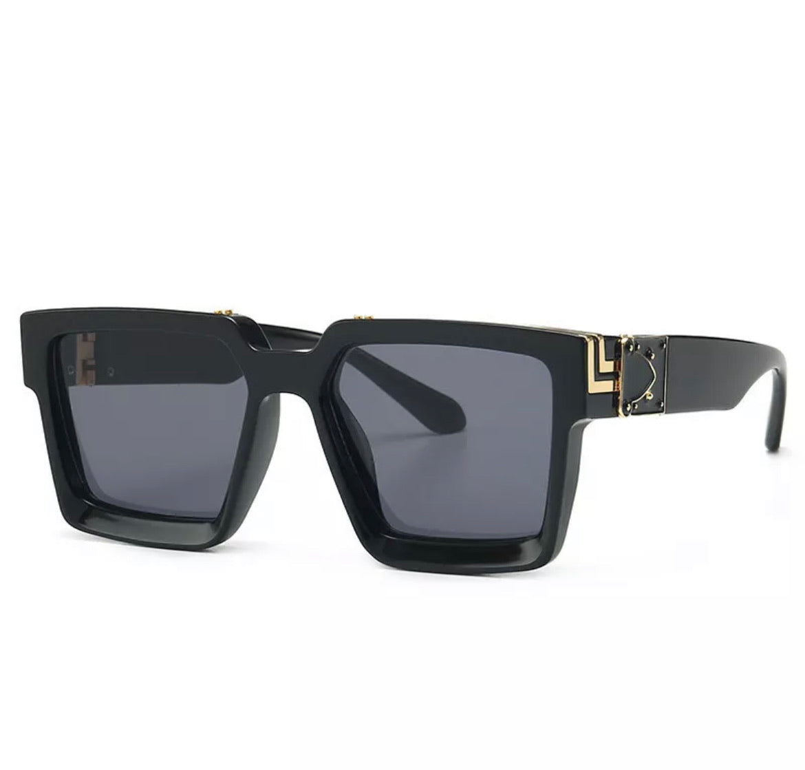 Retro Square Trillionaire Thick Frame Fashion Sunglasses