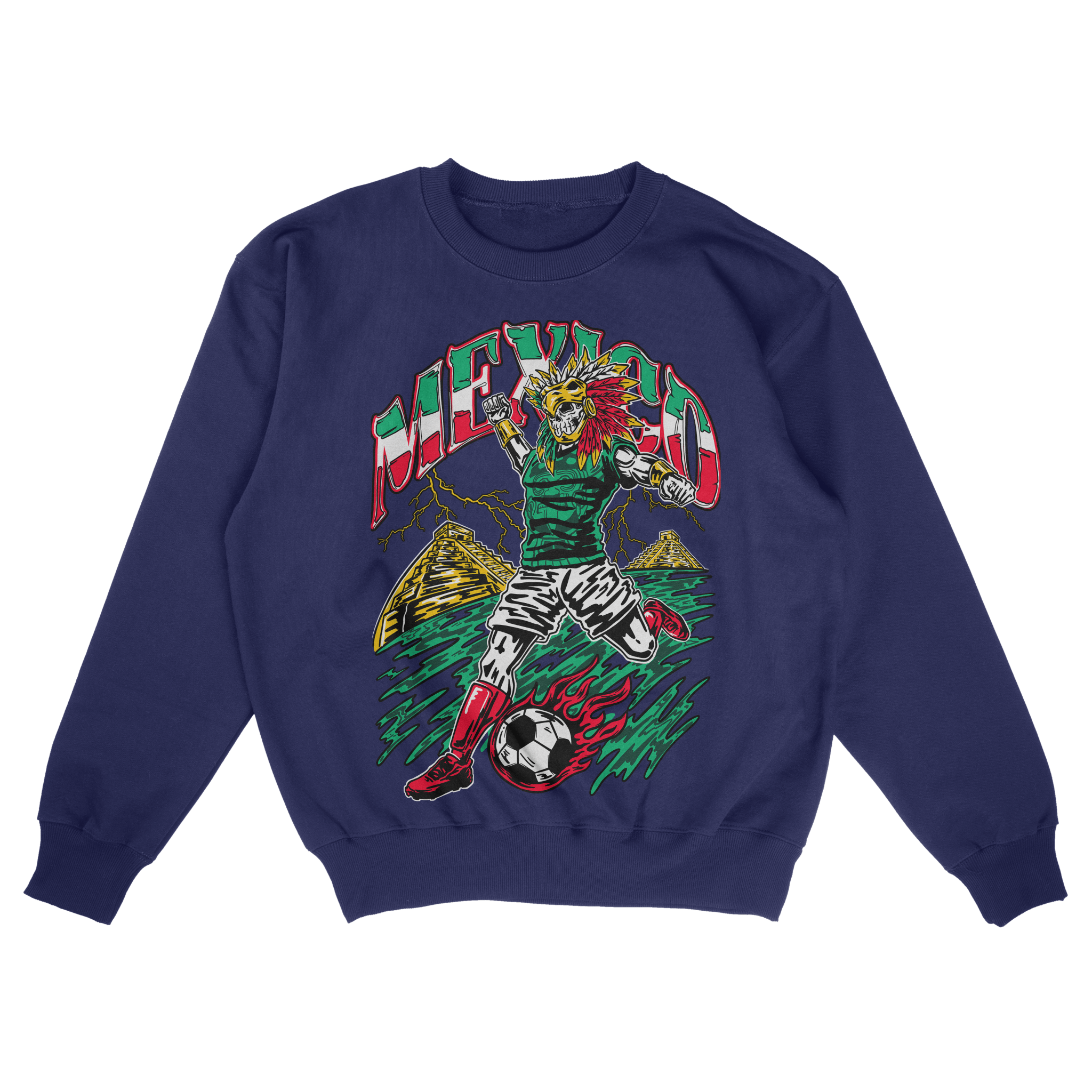Mexico "Si Se Puede" Aztec Baller, Soccer Hoodie / Crew - Stonk Shark Co.