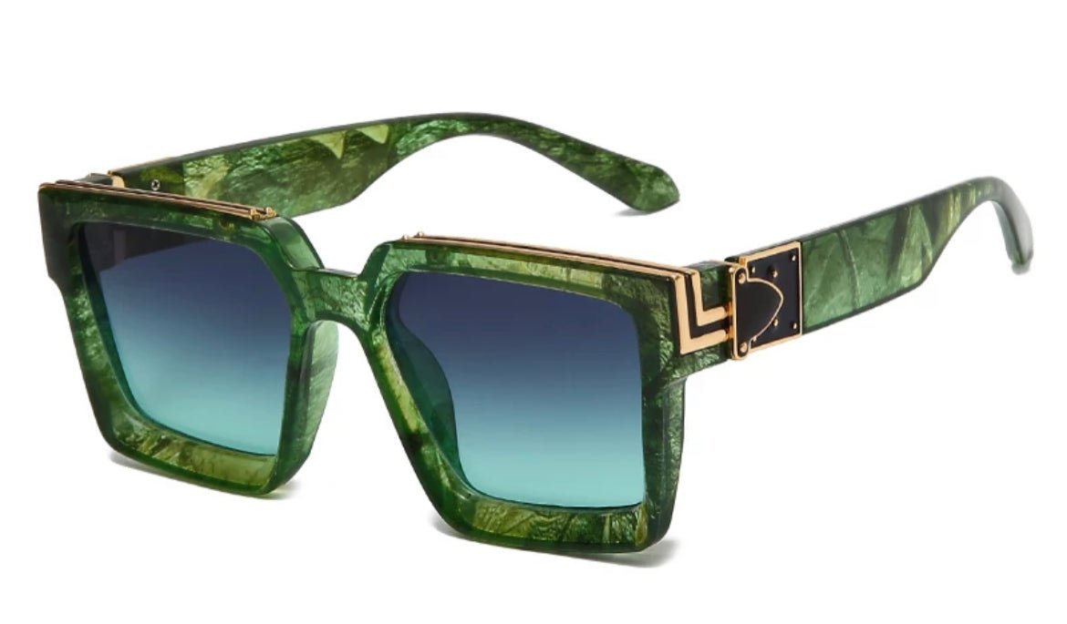 Retro Square Trillionaire Thick Frame Fashion Sunglasses - Stonk Shark Co.